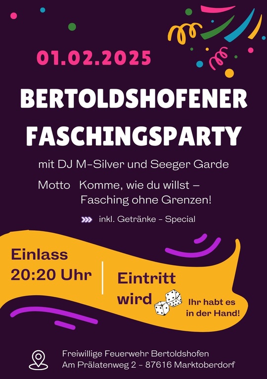 Faschingsparty Bertoldshofen